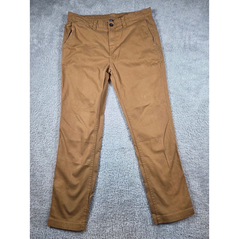 George Slim Chino Pants 34x30‎ Brown Mens Cotton Stretch Twill Trousers GM08467